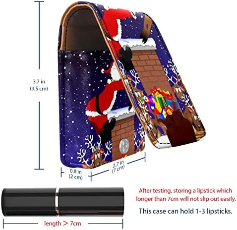 קריקטורה סנטה קלאוס איל חג המולד שפתון מקרה עם מראה עבור ארנק נייד מקרה מחזיק ארגון