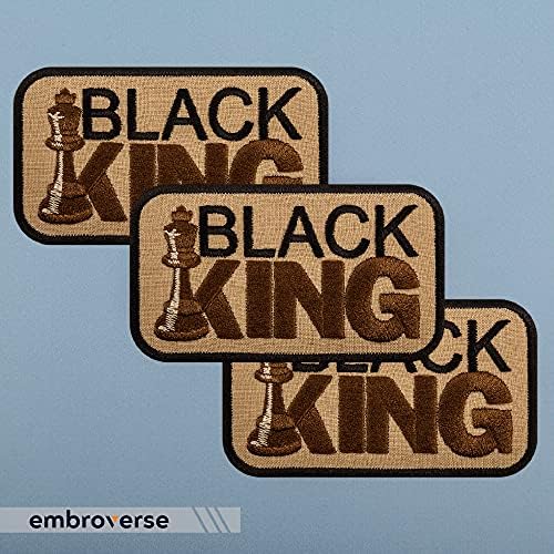 טלאי תמלוגים של קינג שחור שחור - קינג BLM King King - ברזל על טלאים - גודל: 3.9 x 2.3 אינץ '