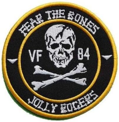 טייסת קרב חיל הים האמריקני VF-84 טייסת ג'ולי רוג'רס דגל סרטי זרוע רקומים טלאי מורל טקטי צבאי טלאי דקורטיבי