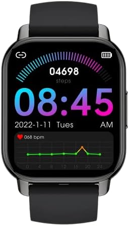Opuda Smart Watch Call Bluetooth （תשובה/שיחת DIA, 1.85 מגע מלא לגברים נשים, גשש כושר עם צג דופק, צג שינה, IP68 אטום למים תואם ל- iOS Android