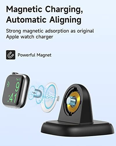 מטען Apple Watch נייד של NewDery, מטען נסיעות אלחוטי מגנטי מהיר עבור Apple Watch Series 7 SE 6 5 4 3 2 1