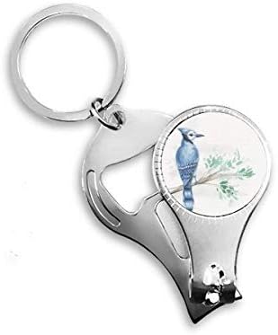 עלה ענף כחול תוכי ארט דקו מתנה לאופנה מסמר ניפר טבעת מפתח שרשרת מפתח פתיחת בקבוקי בקבוק