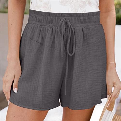 מכנסיים קצרים בגודל פלוס לנשים קיץ מזדמן אלסטי מותניים גבוהים משוך למכנסיים קצרים של טרקלין