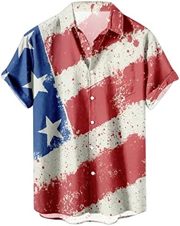 קיץ חוף חולצות לגברים גברים של אמריקאי דגל פטריוטית חולצות לגברים 4 של יולי גברים של קצר אחד שרוול