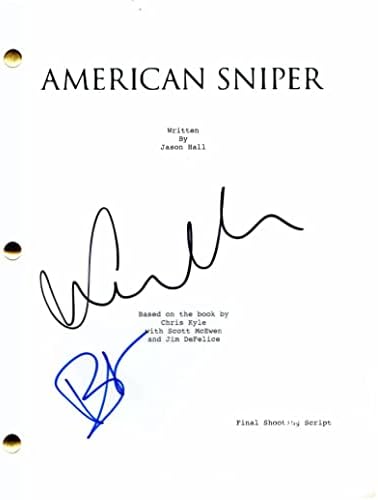 בראדלי קופר וסיינה מילר צוות חתימה חתומה על חתימה אמריקאית צלף אמריקאי תסריט סרט מלא - בבימויו של קלינט איסטווד - לוכד שועל, העיר האבודה של Z, Live By Night, אישה אמריקאית, הקול הכי חזק