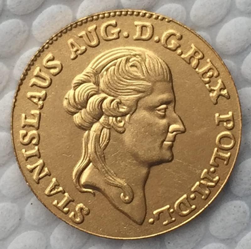 1789 מטבעות פולניים נחושת מוזהבת מטבעות עתיקות