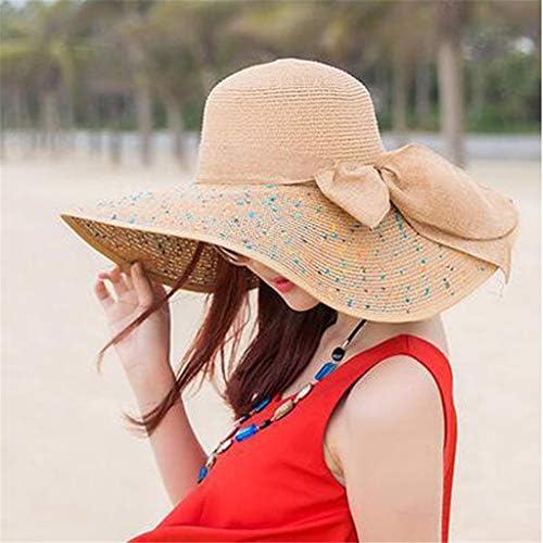 כובעי קש קיץ לנשים צבעוניות גדולות שורות גדולות חוף נשים רחבות כובעי שמש שוליים כובעי בייסבול כובע קשת קשת קשת