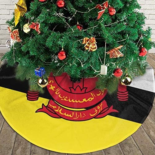 Lveshop Brunei דגל עץ חג המולד חצאית יוקרה עגול מקורה מחצלת חוץ כפרי קישוטי חג עץ חג המולד （30 /36 /48 שלושה גדלים Å