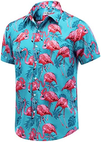 חולצה הוואי לגברים שרוול קצר חוף מודפס קיץ כפתור למטה אלוהה חולצה
